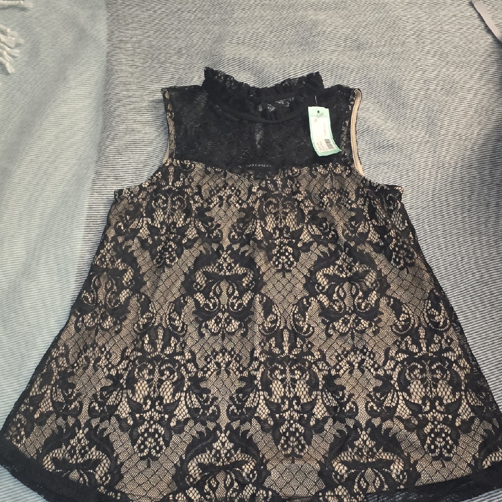 Elegant Black Lace Tank Top